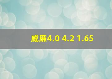 威廉4.0 4.2 1.65